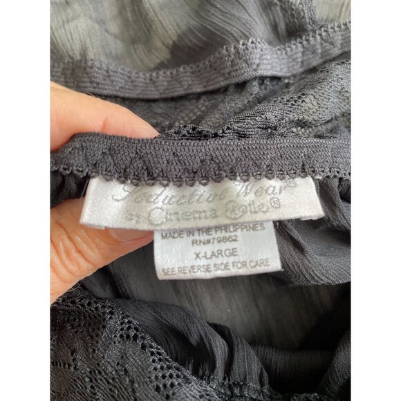 Vtg Seductive Wear By Cinema Etoile Sheer Lace Babydoll Lingerie XL Whimsigoth - Picture 7 of 8